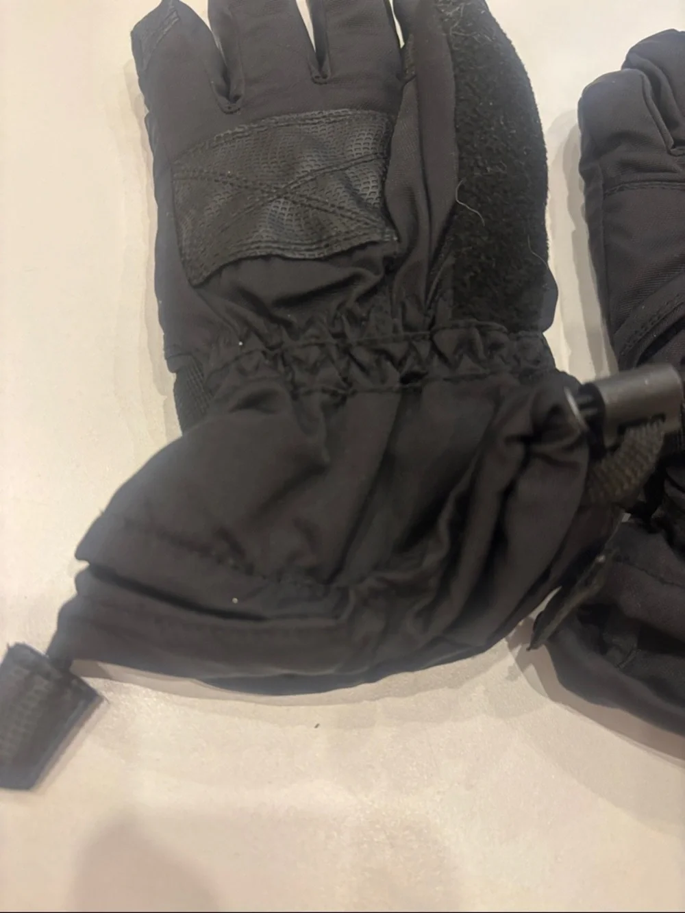 Head Black Kids Ski Mittens with Wrist Strap
